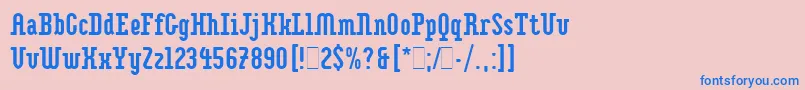 Шрифт ImpaktLetPlain.1.0 – синие шрифты на розовом фоне