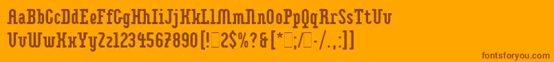Saiba mais sobre a fonte ImpaktLetPlain.1.0 Fonte ImpaktLetPlain.1.0 – fontes marrons em um fundo laranja