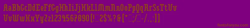 ImpaktLetPlain.1.0 Font – Brown Fonts on Purple Background