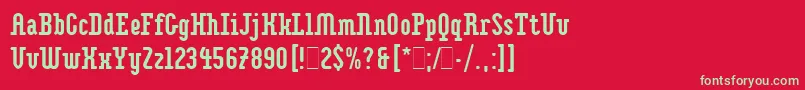 フォントImpaktLetPlain.1.0 – 赤い背景に緑の文字