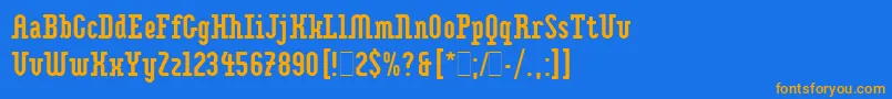Шрифт ImpaktLetPlain.1.0 – оранжевые шрифты на синем фоне