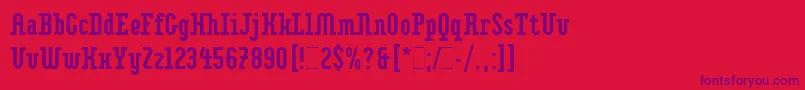 ImpaktLetPlain.1.0-Schriftart – Violette Schriften auf rotem Hintergrund