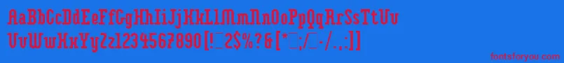 ImpaktLetPlain.1.0 Font – Red Fonts on Blue Background