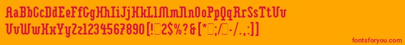 フォントImpaktLetPlain.1.0 – オレンジの背景に赤い文字