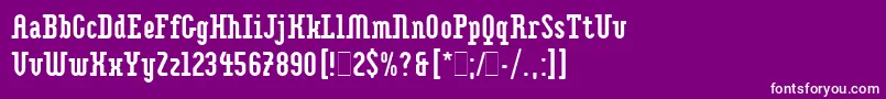 Czcionka ImpaktLetPlain.1.0 – białe czcionki na fioletowym tle