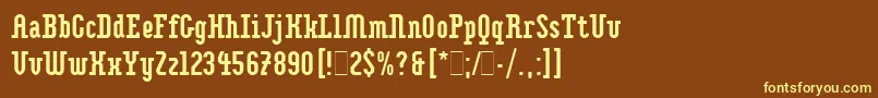 ImpaktLetPlain.1.0-fontti – keltaiset fontit ruskealla taustalla