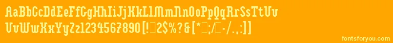 More about ImpaktLetPlain.1.0 Font ImpaktLetPlain.1.0 Font – Yellow Fonts on Orange Background