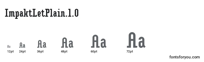 ImpaktLetPlain.1.0 Font Sizes