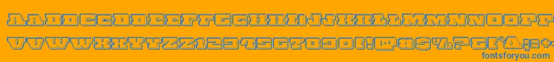 Chicagoexpressengrave Font – Blue Fonts on Orange Background