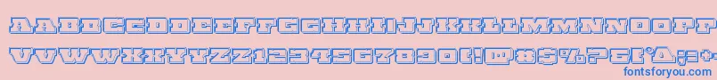 Chicagoexpressengrave-Schriftart – Blaue Schriften auf rosa Hintergrund