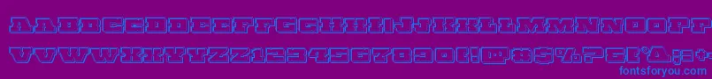 Chicagoexpressengrave-Schriftart – Blaue Schriften auf violettem Hintergrund