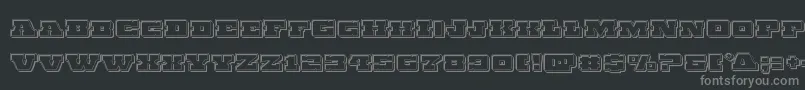フォントChicagoexpressengrave – 黒い背景に灰色の文字