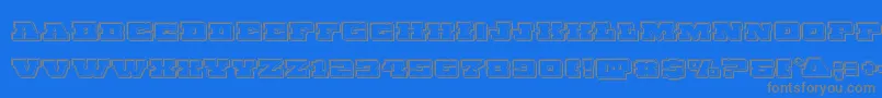 フォントChicagoexpressengrave – 青い背景に灰色の文字