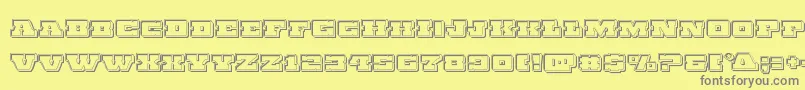 Chicagoexpressengrave-fontti – harmaat kirjasimet keltaisella taustalla