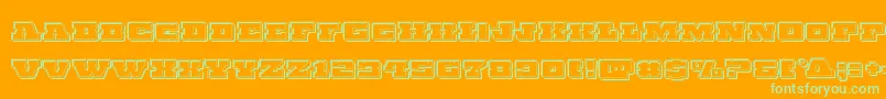 Шрифт Chicagoexpressengrave – зелёные шрифты на оранжевом фоне
