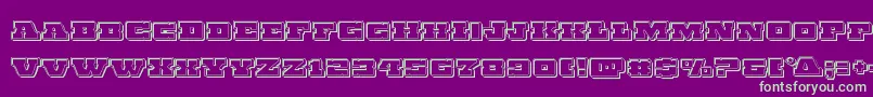 フォントChicagoexpressengrave – 紫の背景に緑のフォント