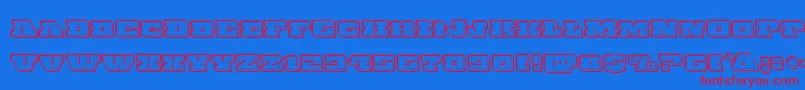 Chicagoexpressengrave Font – Red Fonts on Blue Background