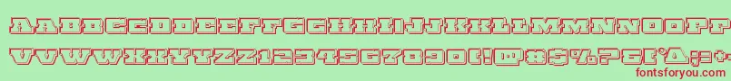 フォントChicagoexpressengrave – 赤い文字の緑の背景