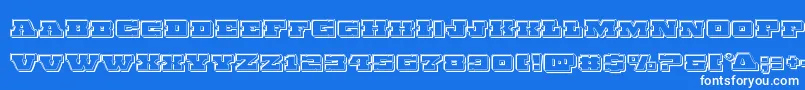 Шрифт Chicagoexpressengrave – белые шрифты на синем фоне