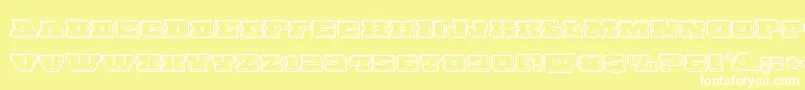 フォントChicagoexpressengrave – 黄色い背景に白い文字