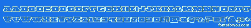 Chicagoexpressengrave Font – Yellow Fonts on Blue Background