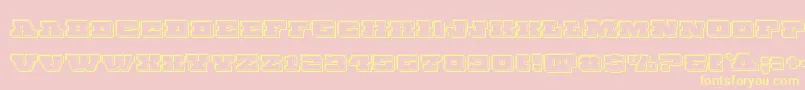 フォントChicagoexpressengrave – 黄色のフォント、ピンクの背景