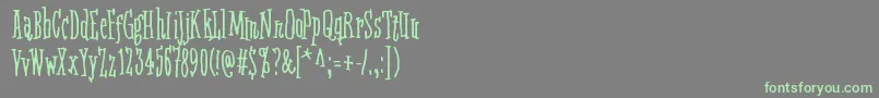 FifteenFeetOfPureWhiteSnow Font – Green Fonts on Gray Background