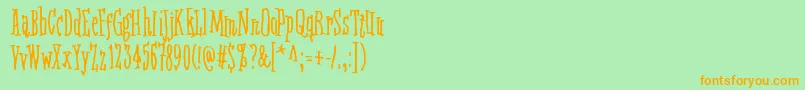 FifteenFeetOfPureWhiteSnow Font – Orange Fonts on Green Background