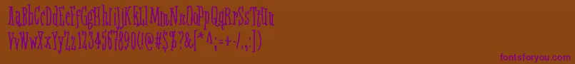 FifteenFeetOfPureWhiteSnow Font – Purple Fonts on Brown Background