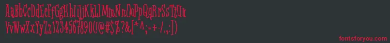 FifteenFeetOfPureWhiteSnow Font – Red Fonts on Black Background