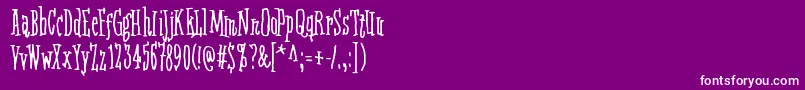 Police FifteenFeetOfPureWhiteSnow – polices blanches sur fond violet