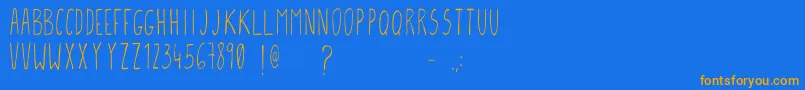 Gcmfontone-Schriftart – Orangefarbene Schriften auf blauem Hintergrund