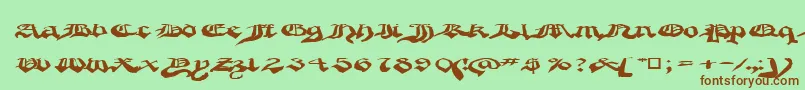 Crappygothic Font – Brown Fonts on Green Background