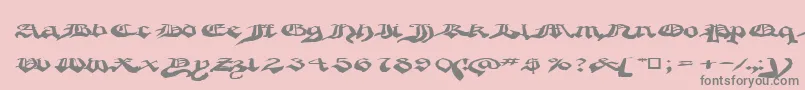 フォントCrappygothic – ピンクの背景に灰色の文字