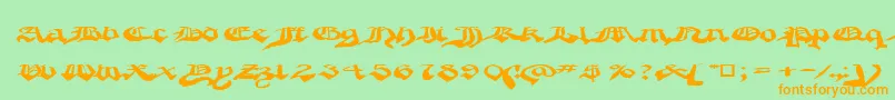 Crappygothic Font – Orange Fonts on Green Background