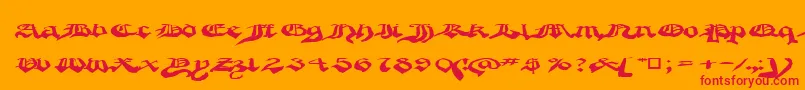 Crappygothic Font – Red Fonts on Orange Background
