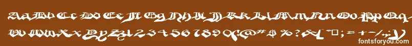 フォントCrappygothic – 茶色の背景に白い文字