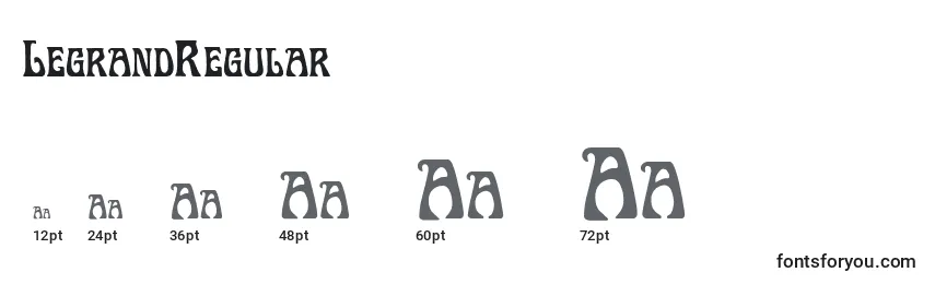 sizes of legrandregular font, legrandregular sizes