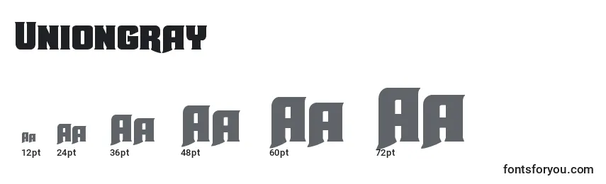 sizes of uniongray font, uniongray sizes