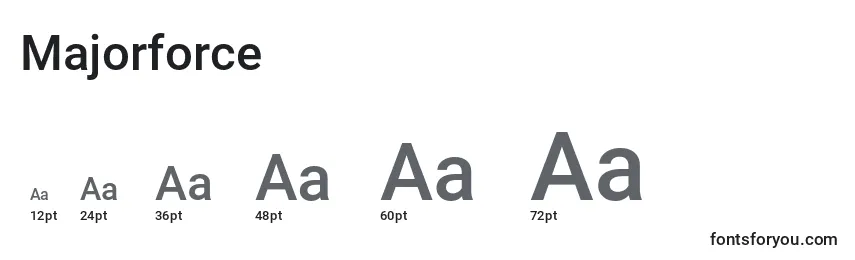 sizes of majorforce font, majorforce sizes