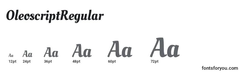 sizes of oleoscriptregular font, oleoscriptregular sizes