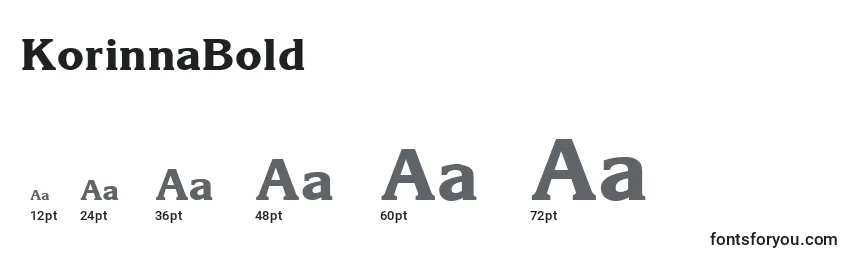 sizes of korinnabold font, korinnabold sizes