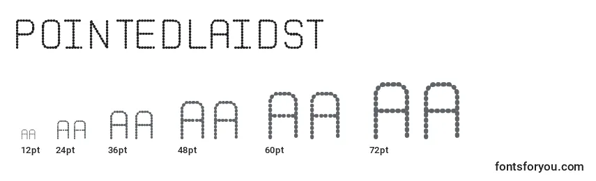 sizes of pointedlaidst font, pointedlaidst sizes