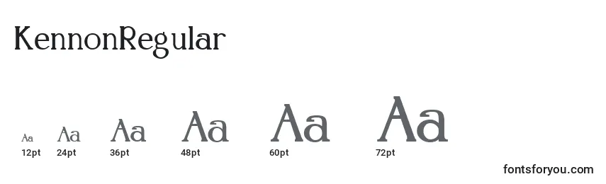 sizes of kennonregular font, kennonregular sizes