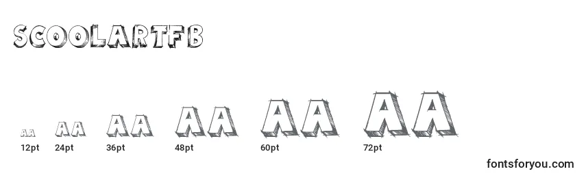 sizes of scoolartfb font, scoolartfb sizes