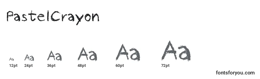 sizes of pastelcrayon font, pastelcrayon sizes