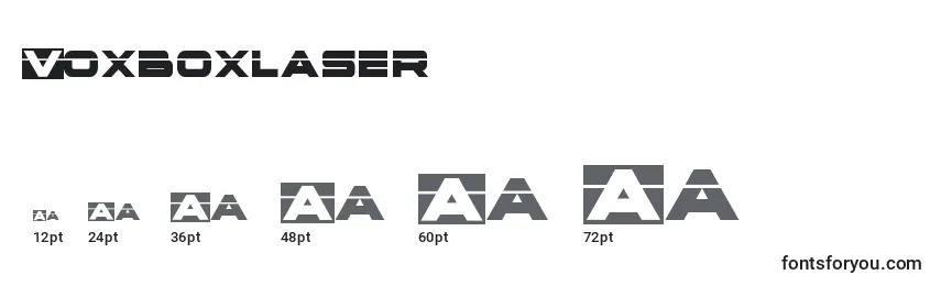 sizes of voxboxlaser font, voxboxlaser sizes