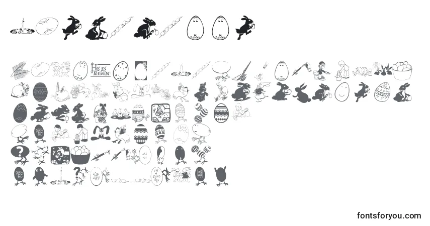 characters of eastereggs font, letter of eastereggs font, alphabet of  eastereggs font