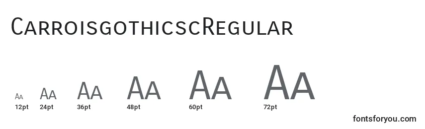 sizes of carroisgothicscregular font, carroisgothicscregular sizes