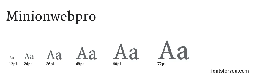 sizes of minionwebpro font, minionwebpro sizes